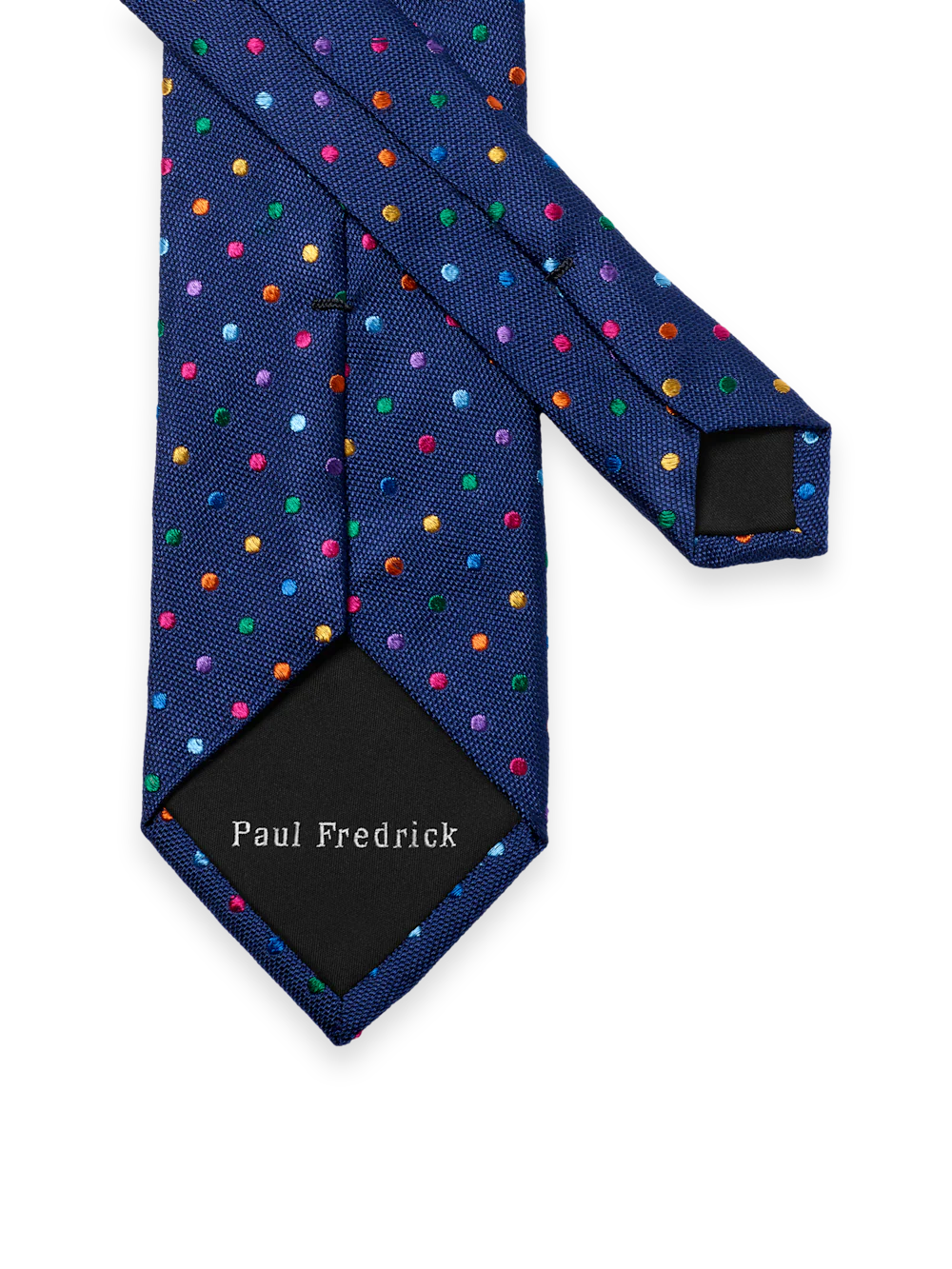 Dot Woven Silk Tie - Navy Multi - Image 3