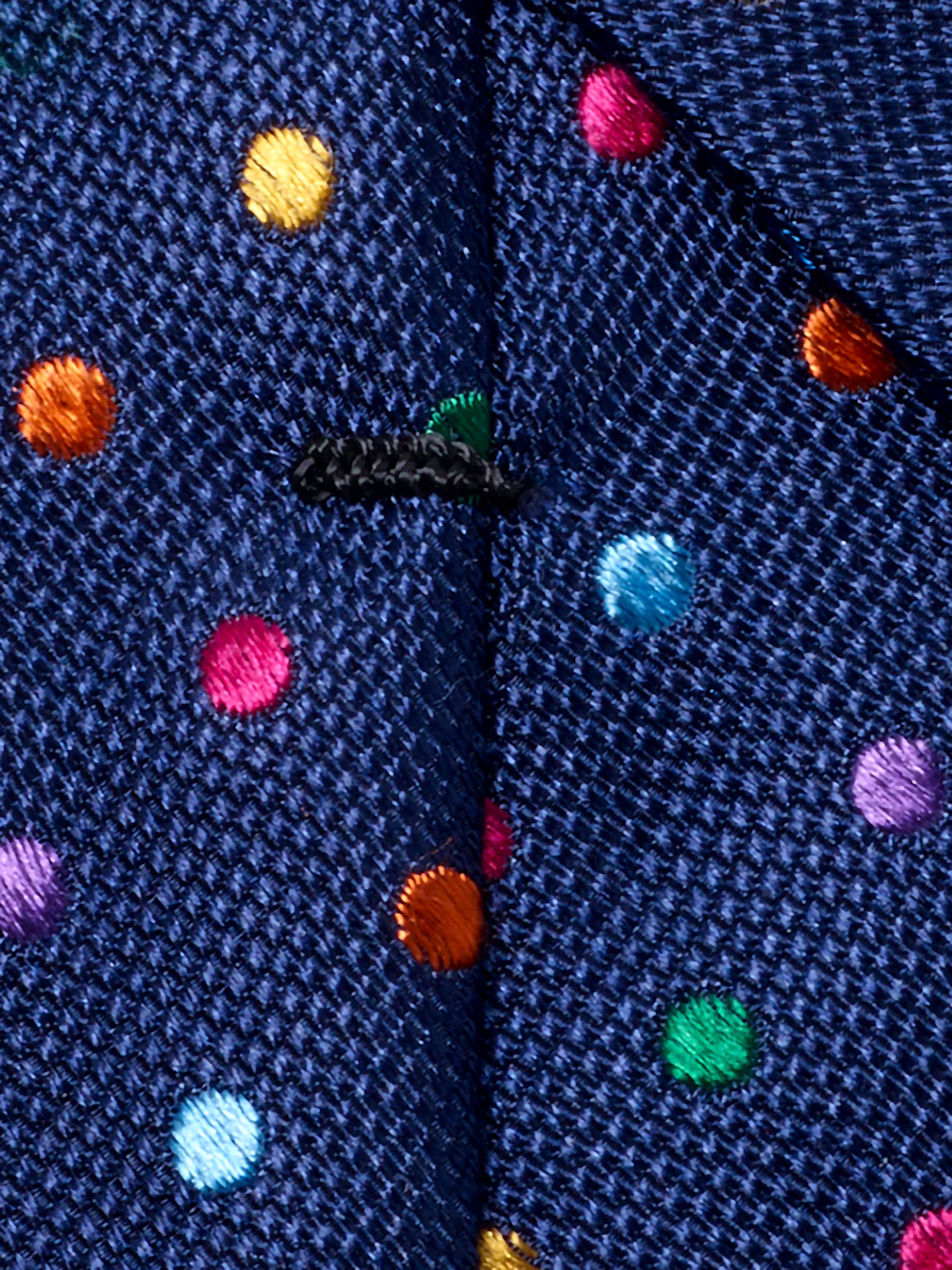 Dot Woven Silk Tie - Navy Multi - Image 4