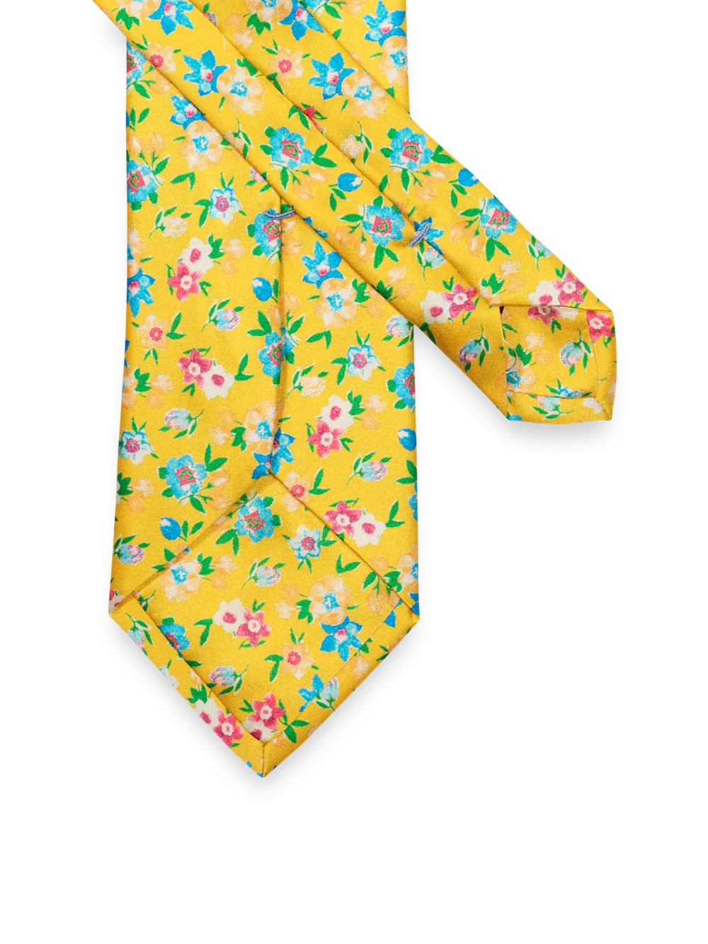 Floral Italian Printed Silk Tie - Yellow Multi - Image 2