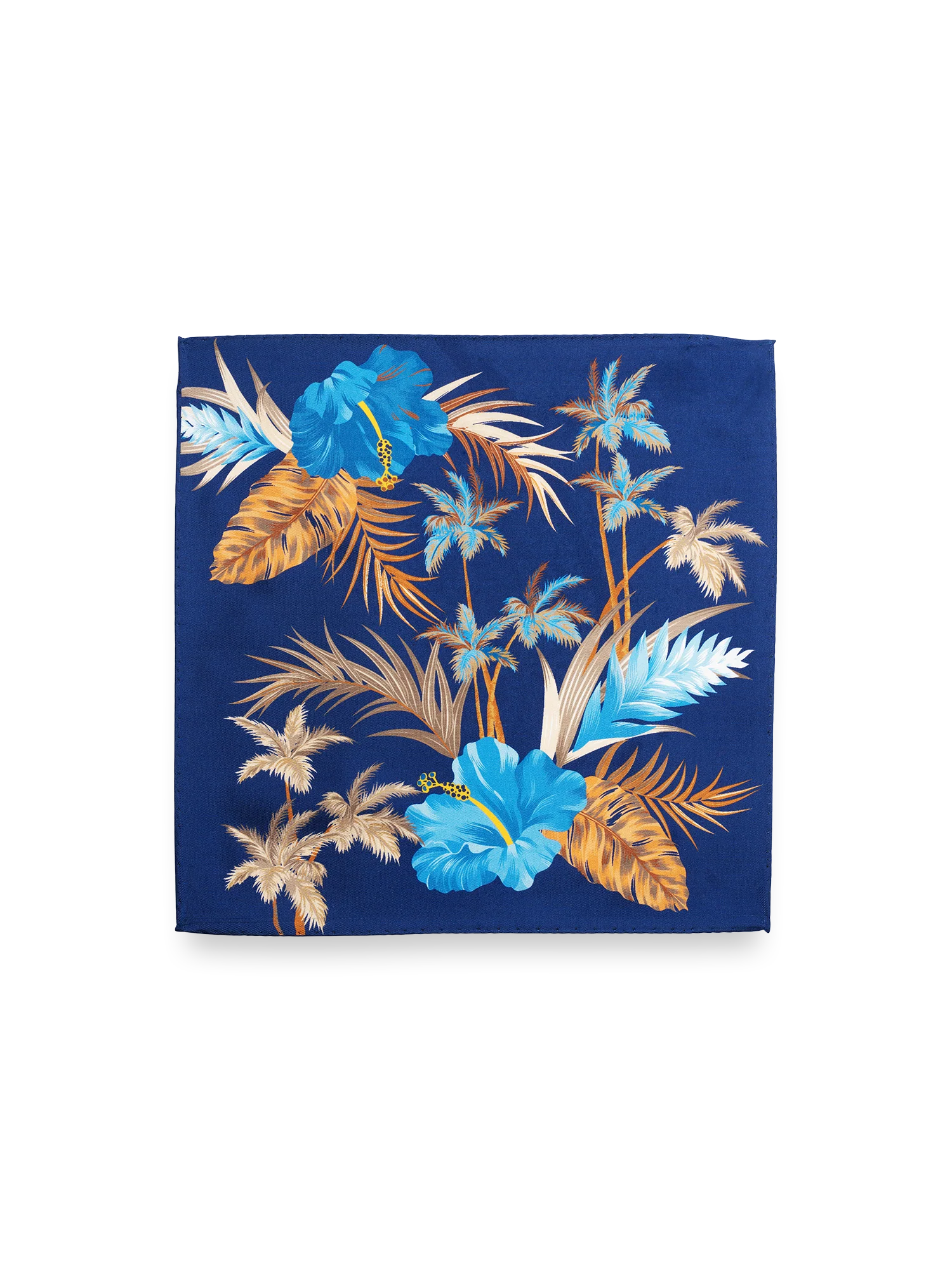 Floral Silk Pocket Square - Blue Multi - Image 2