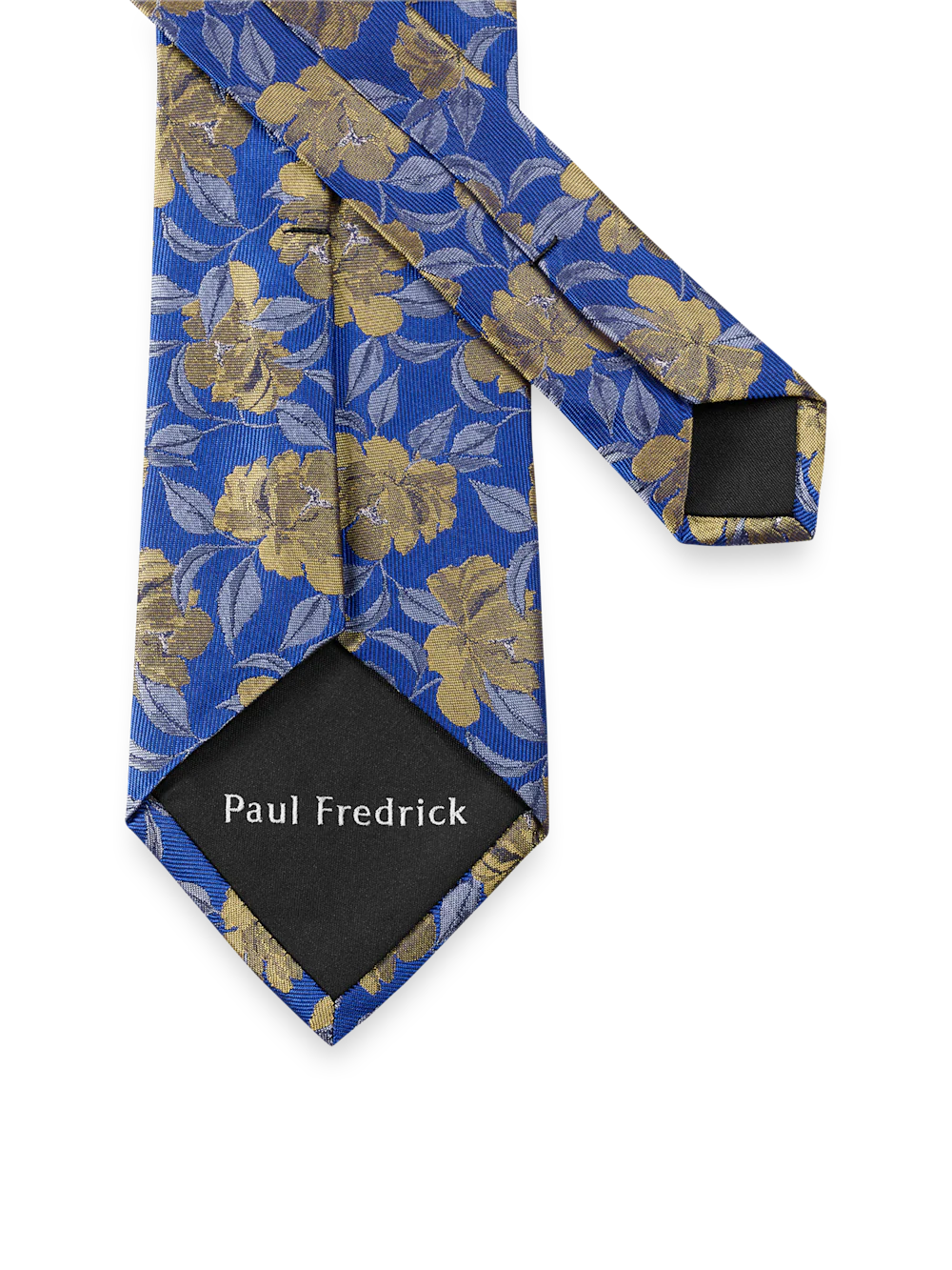 Floral Woven Silk Tie - Blue/yellow - Image 3