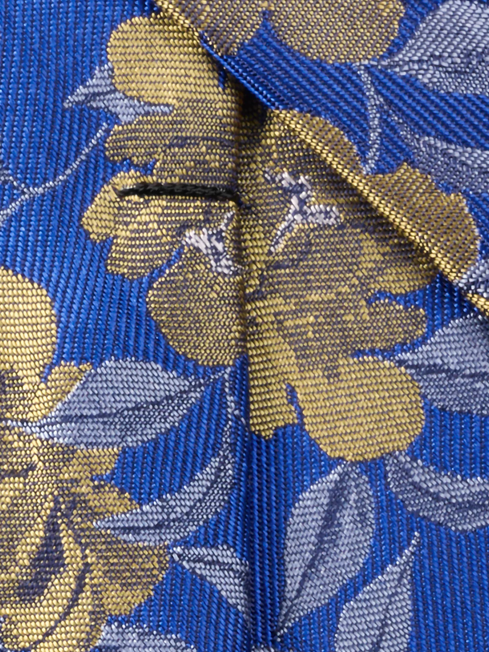 Floral Woven Silk Tie - Blue/yellow - Image 4