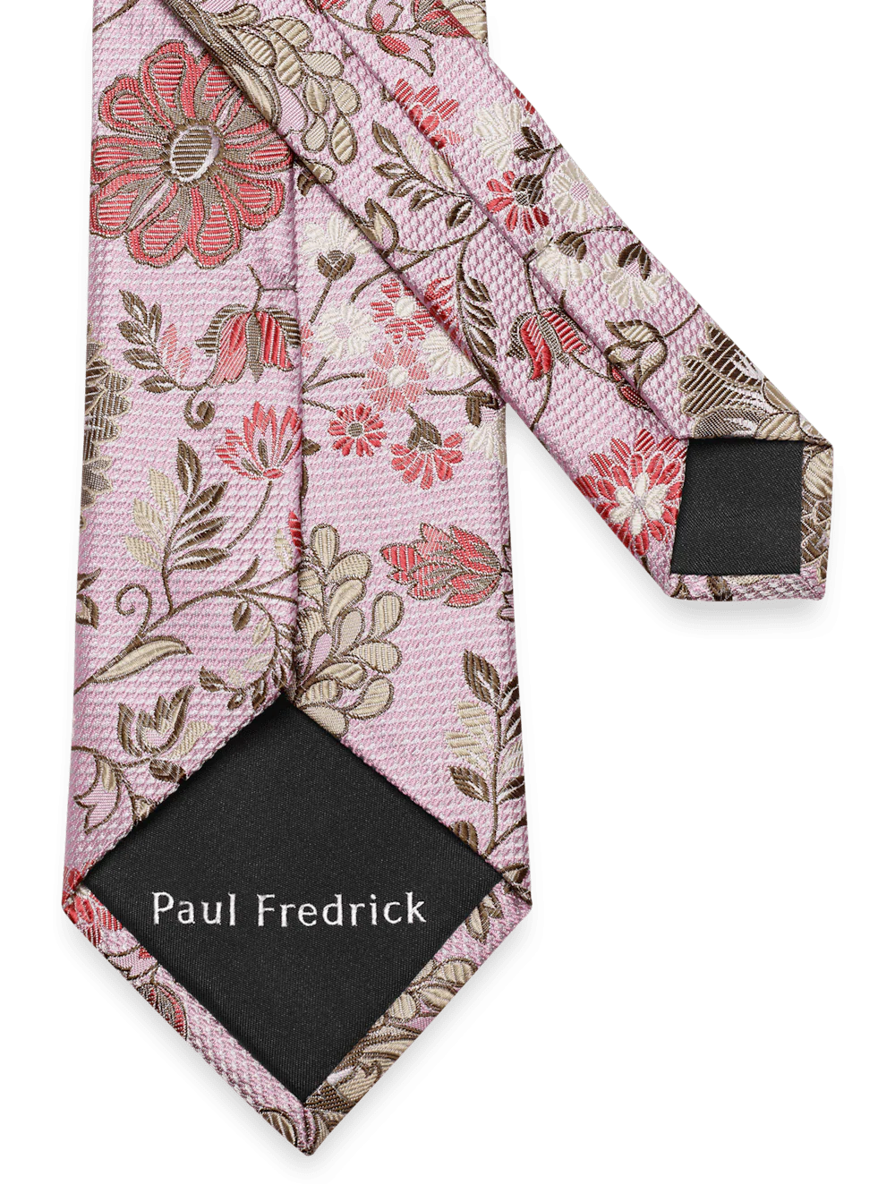 Floral Woven Silk Tie - Pink Multi - Image 3