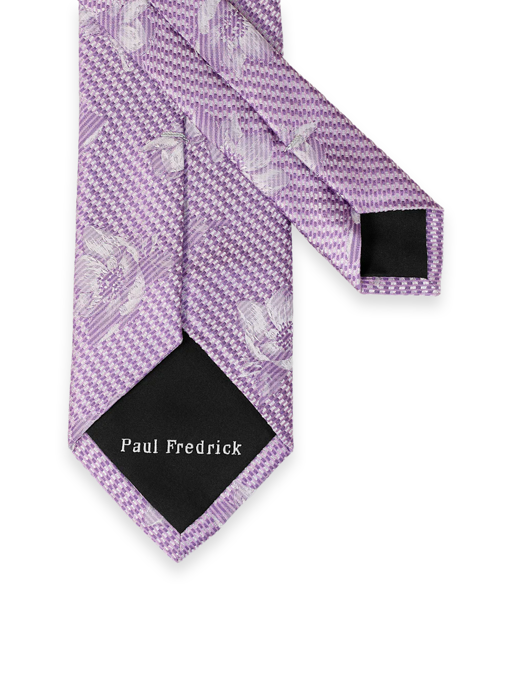 Floral Woven Silk Tie - Purple - Image 3