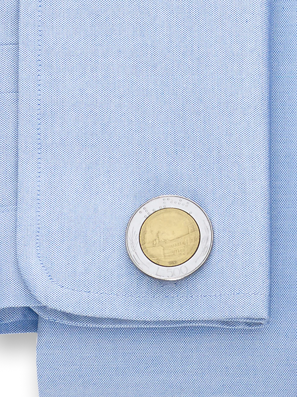 Genuine Italian 500 Lire Coin Cufflinks - Silver/gold - Image 2
