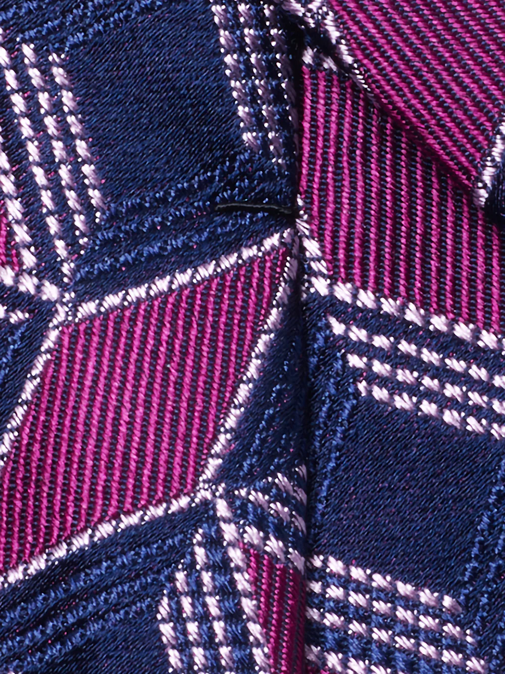 Geometric Woven Silk Tie - Berry/navy - Image 4