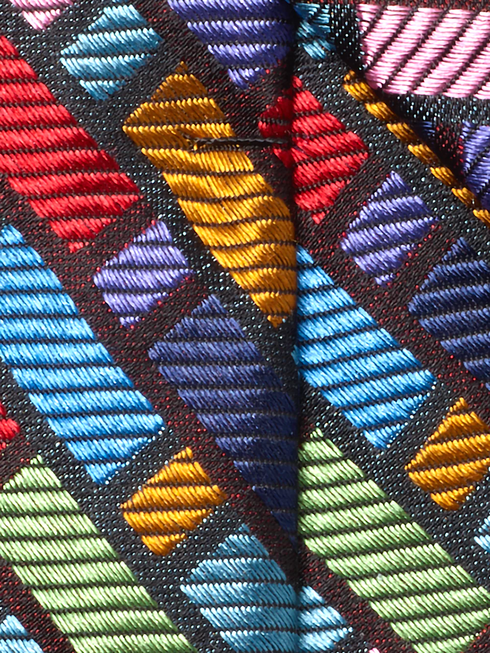 Geometric Woven Silk Tie - Multi - Image 4