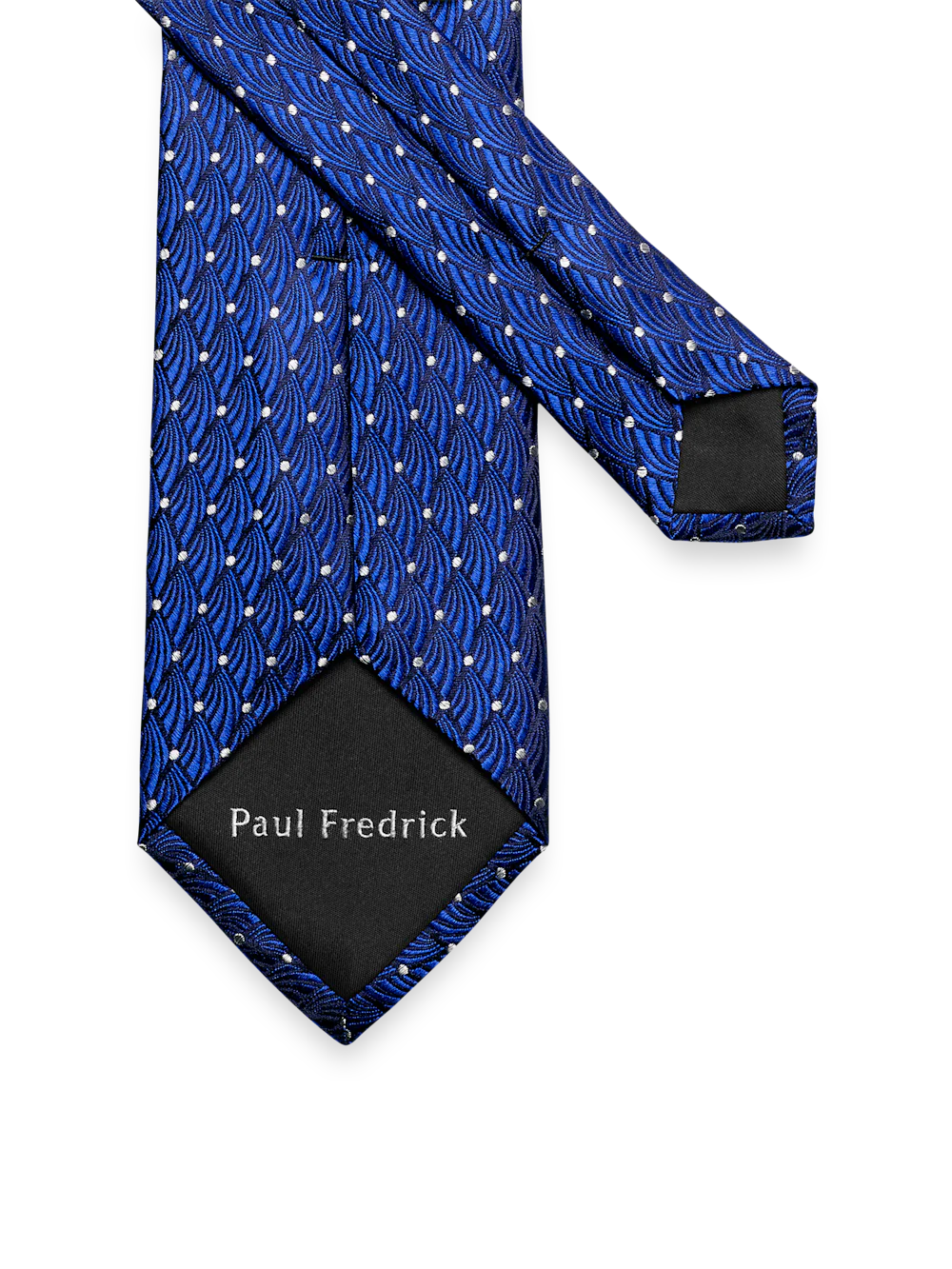 Geometric Woven Silk Tie - Blue - Image 3