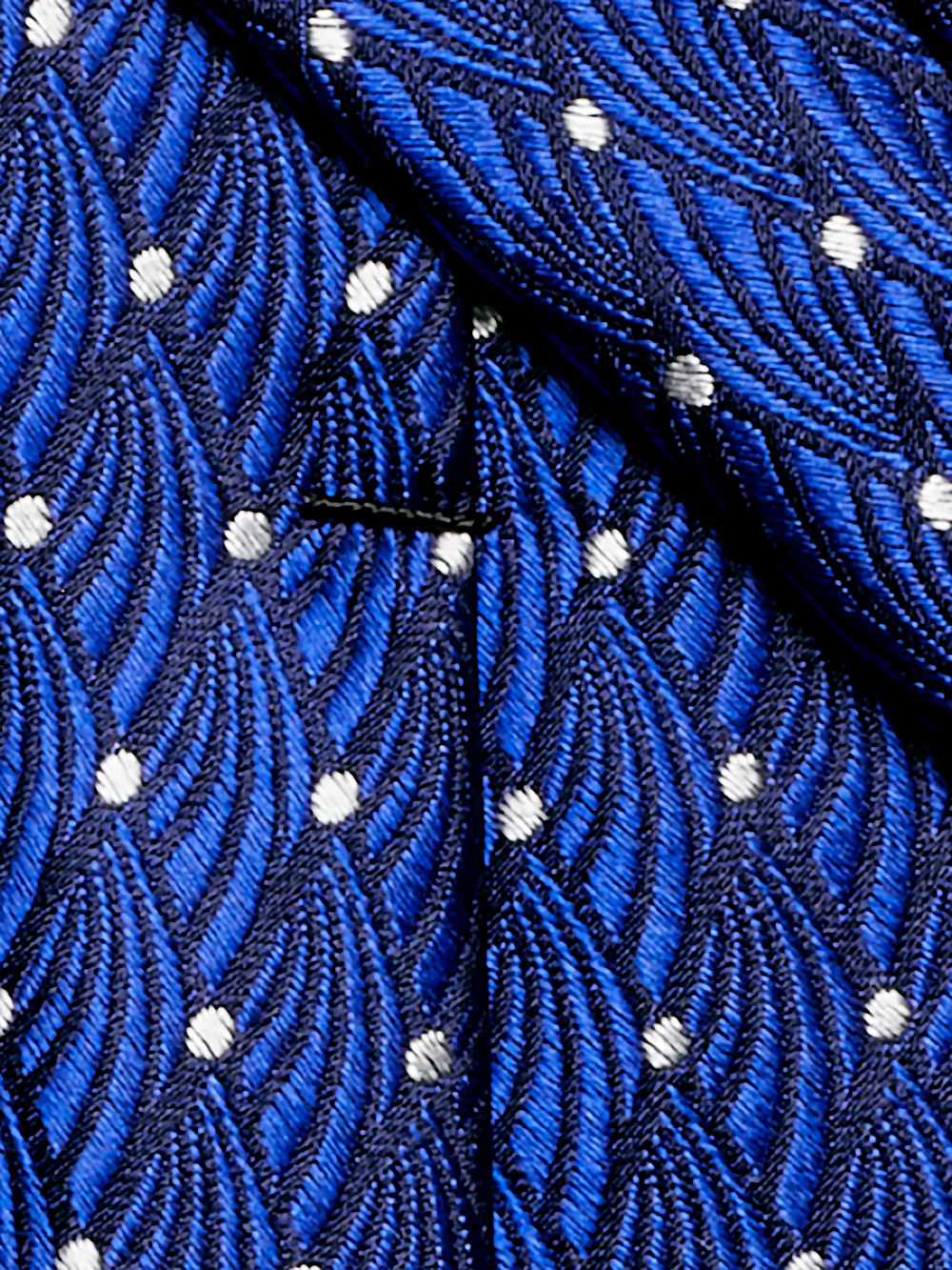 Geometric Woven Silk Tie - Blue - Image 4