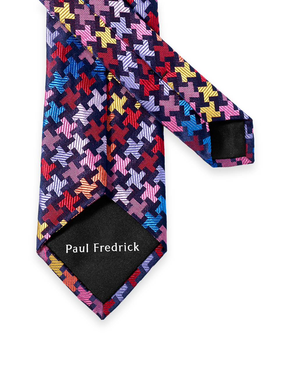 Geometric Woven Silk Tie - Multi - Image 3