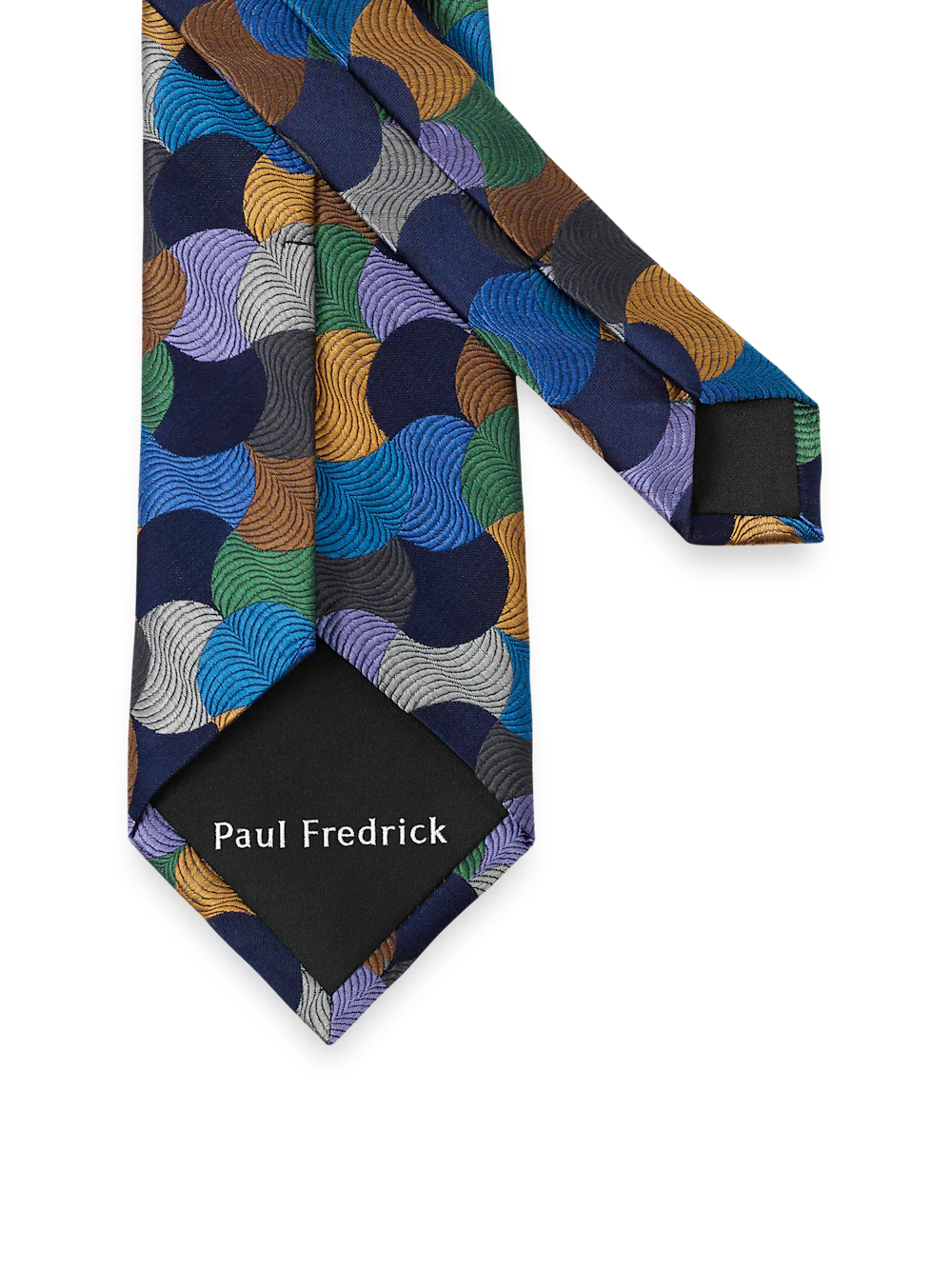 Geometric Woven Silk Tie - Multi - Image 3