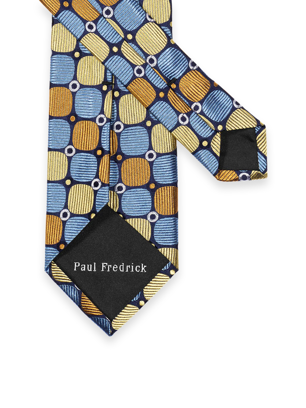 Geometric Woven Silk Tie - Blue Multi - Image 2
