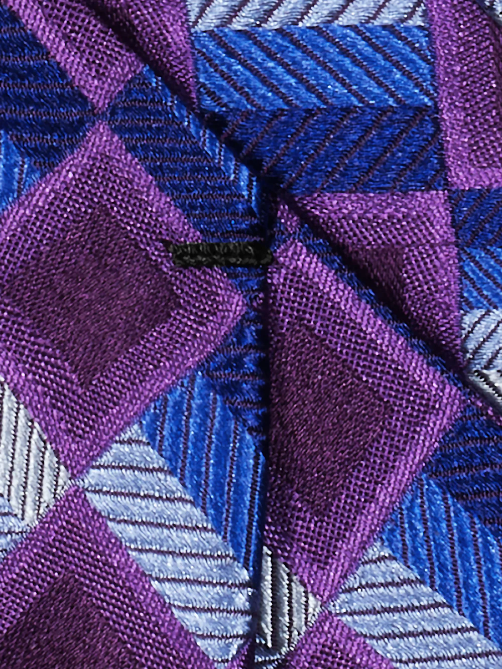 Geometric Woven Silk Tie - Purple/blue - Image 3
