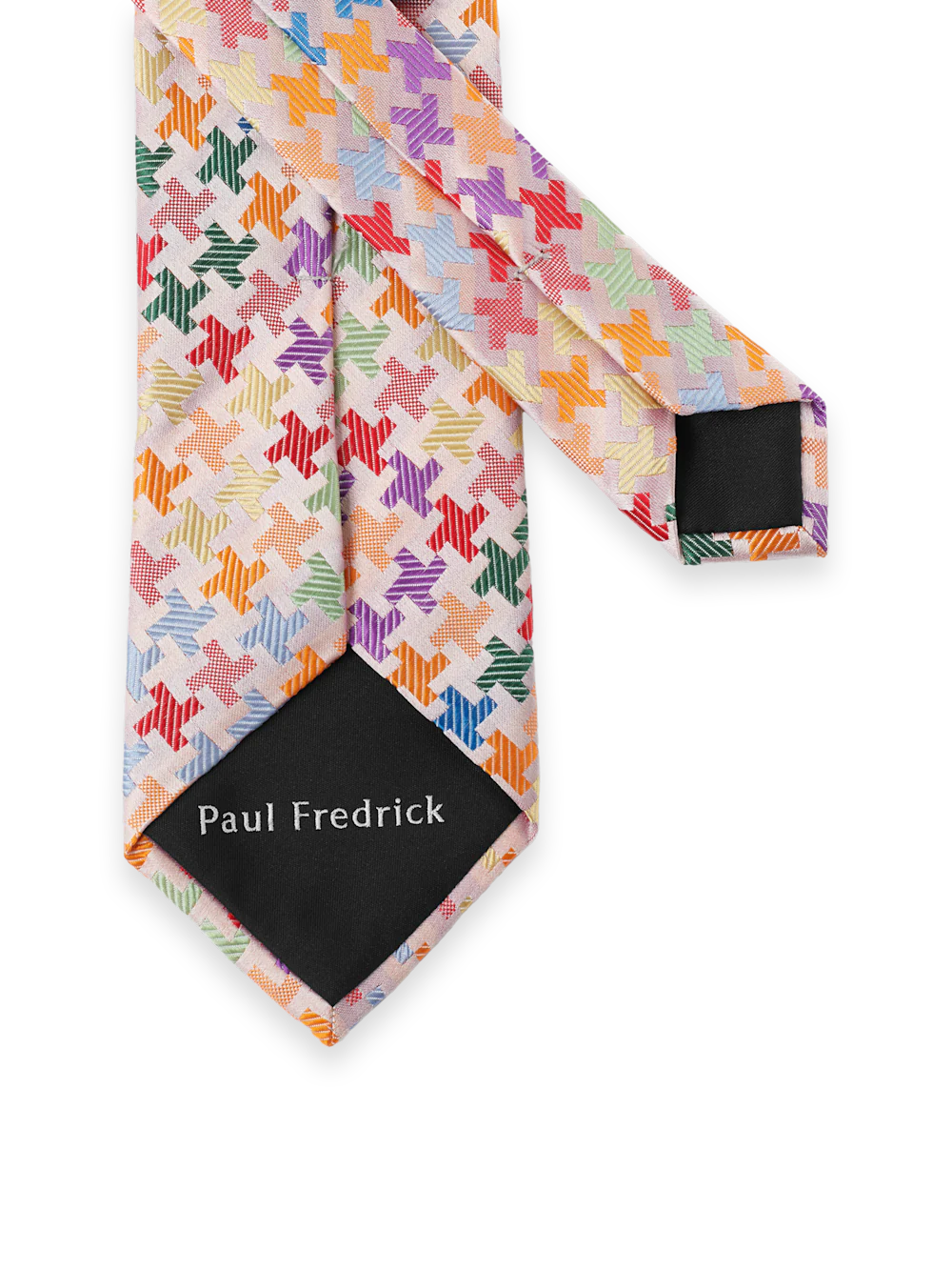 Geometric Woven Silk Tie - Multi - Image 3
