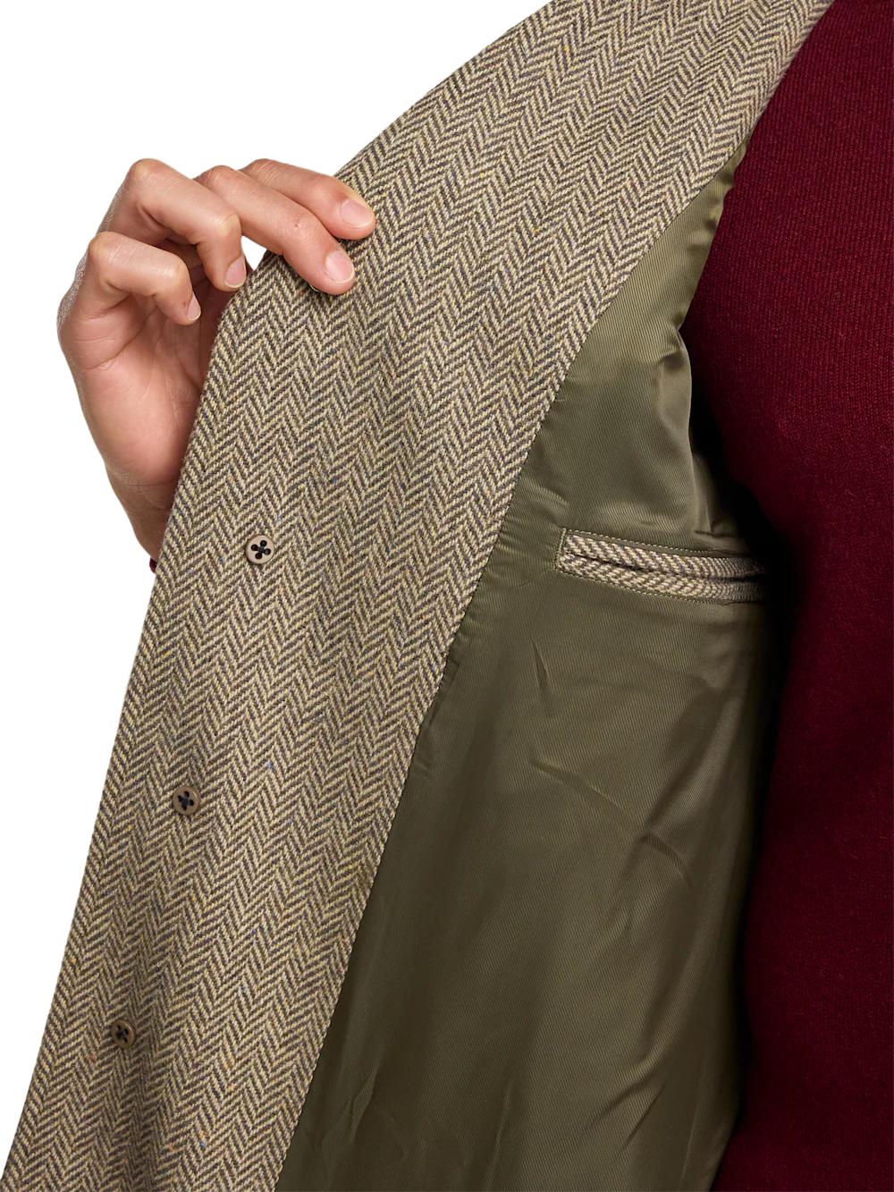 Herringbone Topcoat - Tan - Image 5