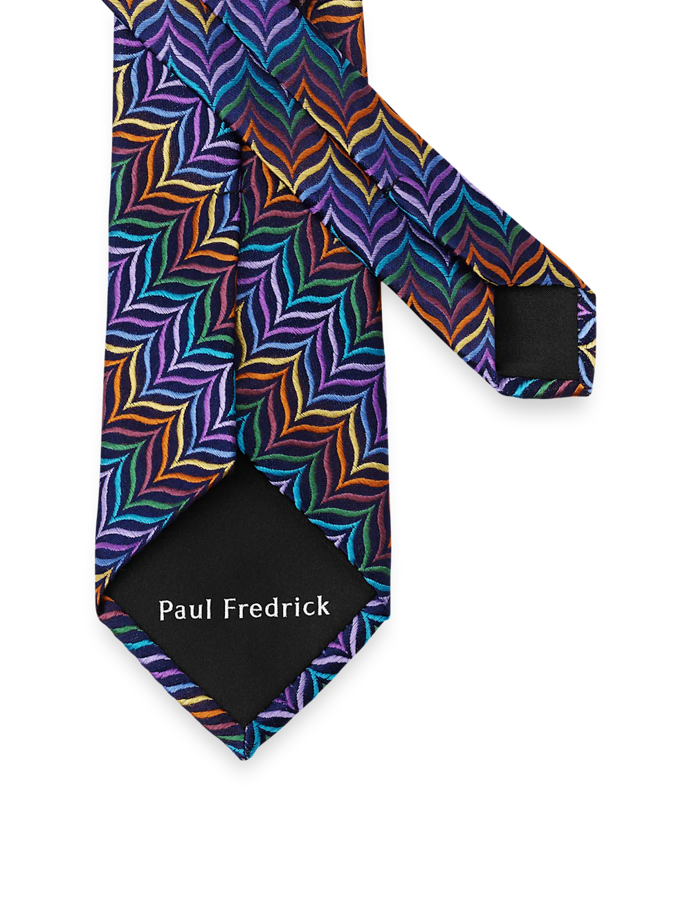 Herringbone Woven Silk Tie - Purple Multi - Image 3