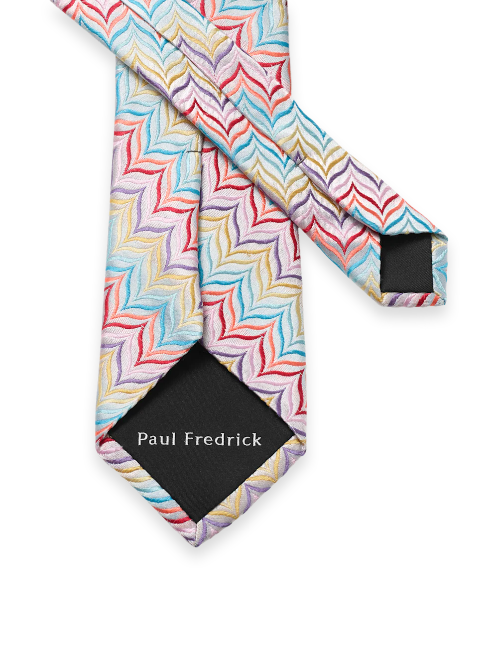 Herringbone Woven Silk Tie - Multi - Image 2