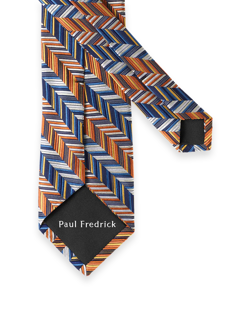 Herringbone Woven Silk Tie - Multi - Image 2