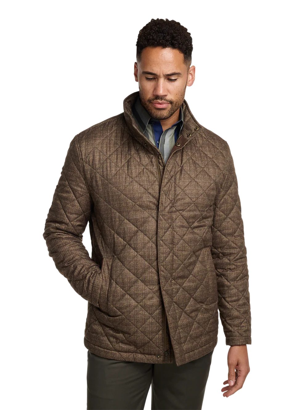 Houndstooth Quilted Jacket - Multi - Image 2