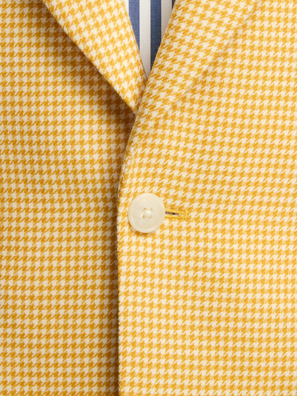 Houndstooth Wool Single Breasted Peak Lapel Sport Coat - Yellow - Image 6