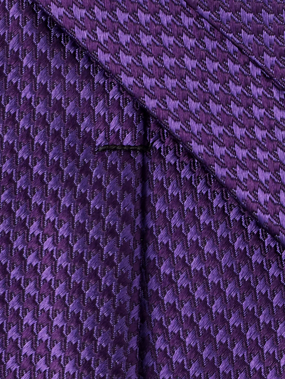 Houndstooth Woven Silk Tie - Purple - Image 4