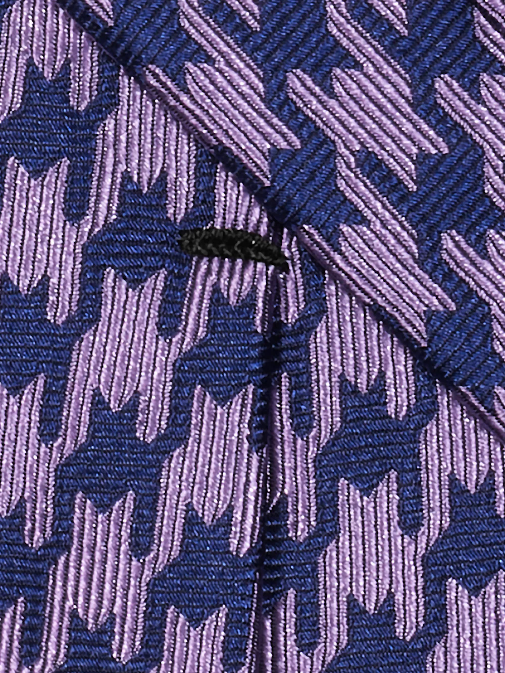 Houndstooth Woven Silk Tie - Purple/navy - Image 3
