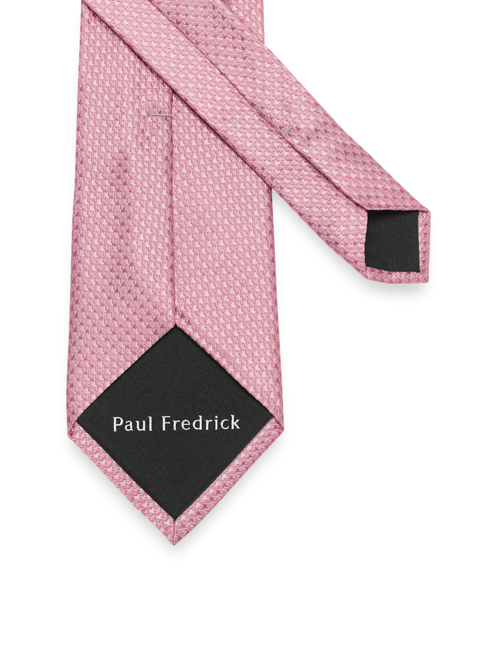 Houndstooth Woven Silk Tie - Pink - Image 3