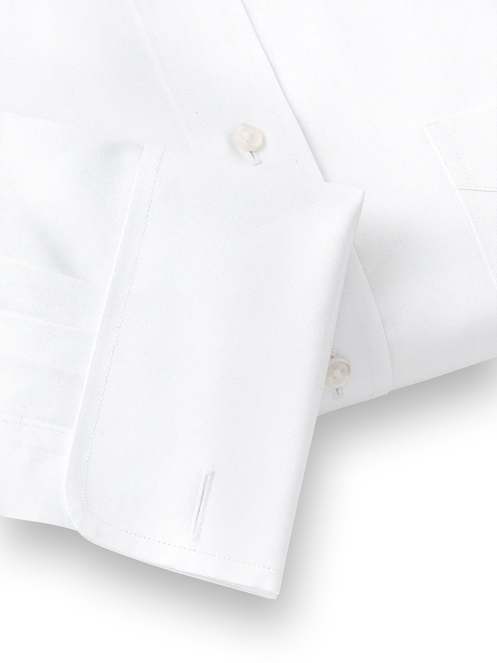 Impeccable Non-Iron Cotton Pinpoint Straight Collar French Cuff Dress Shirt - White - Image 5