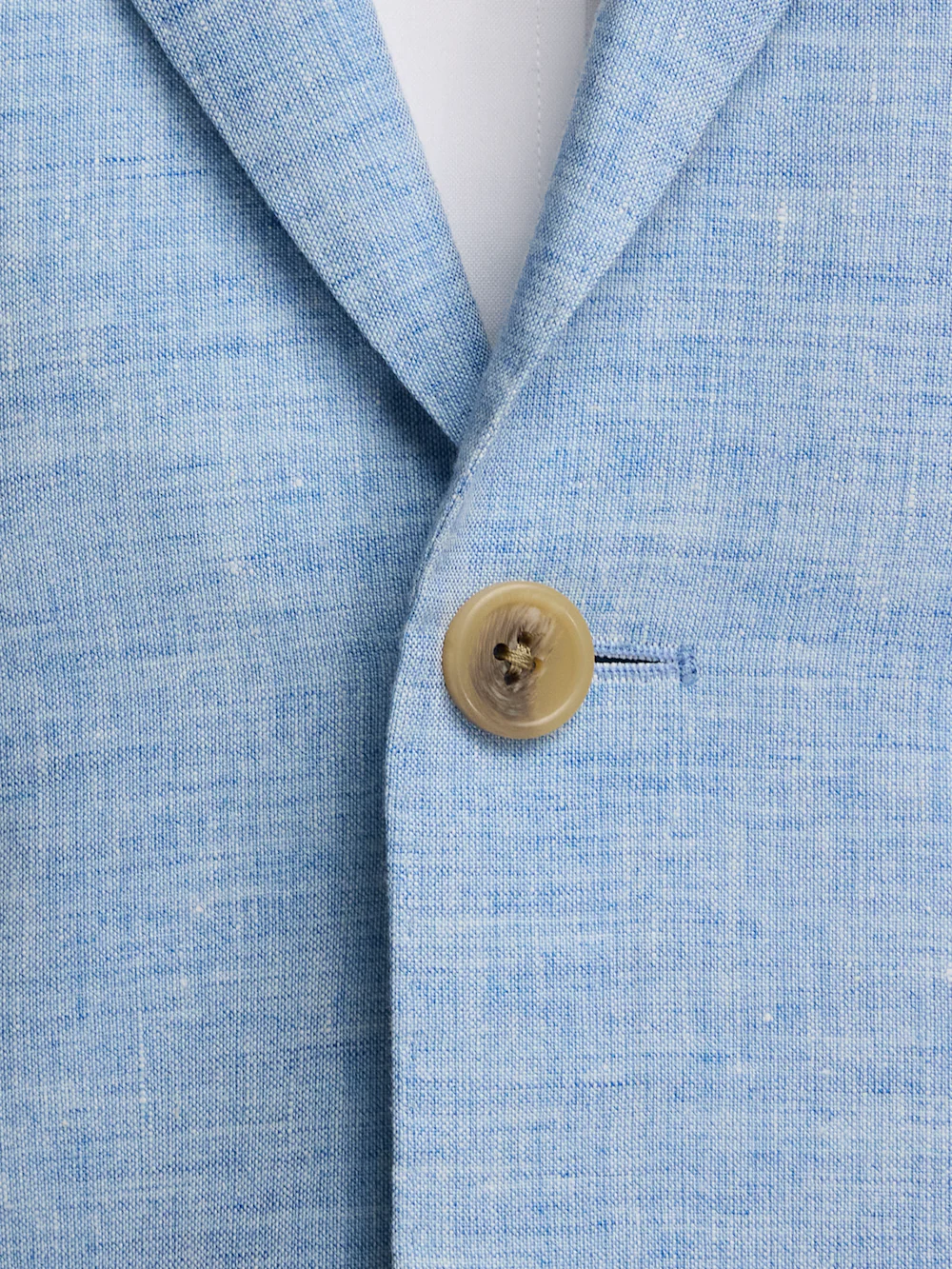 Italian Linen Blend Single Breasted Notch Lapel Suit - Light Blue - Image 5