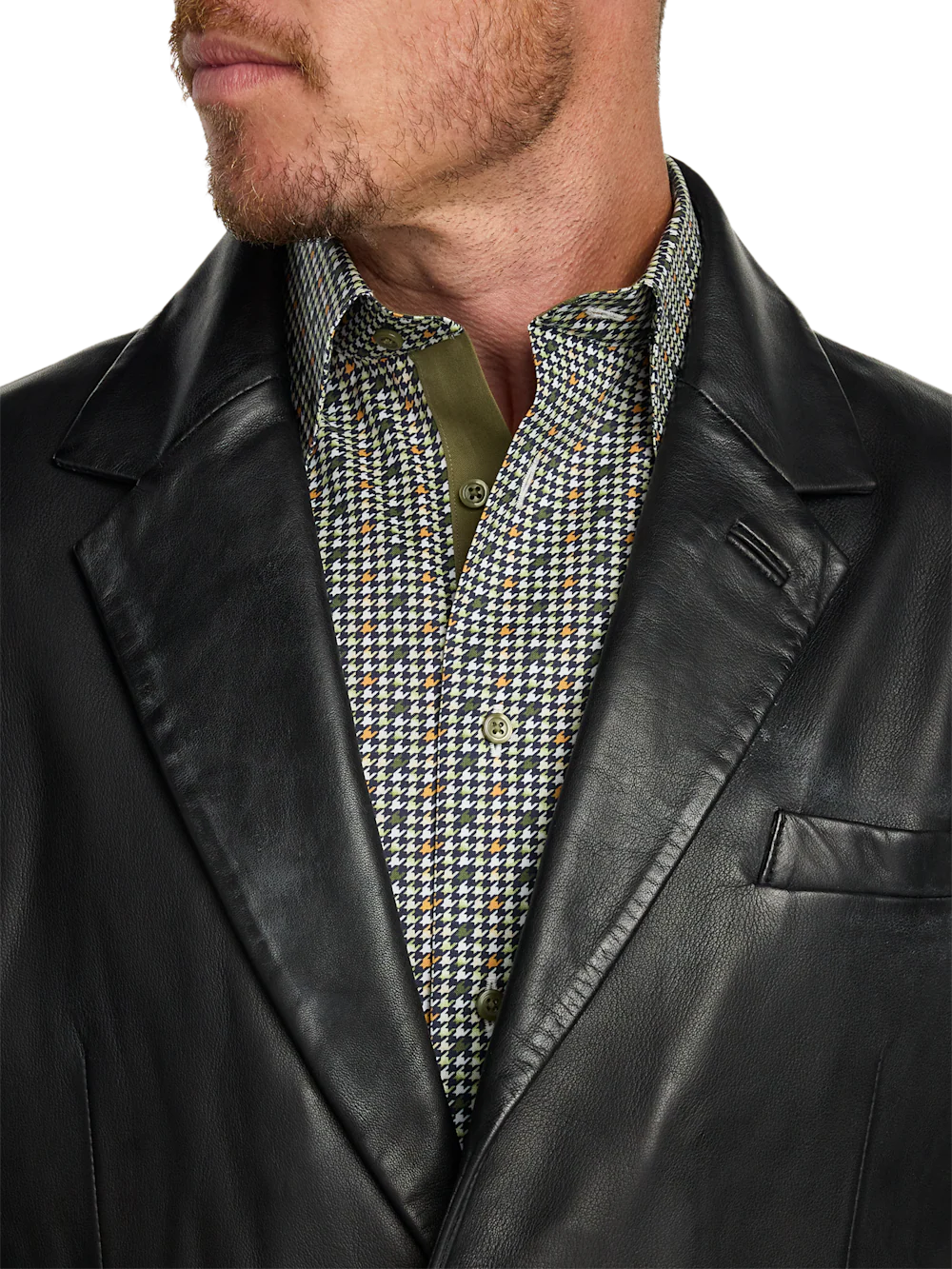 Leather Blazer - Black - Image 6