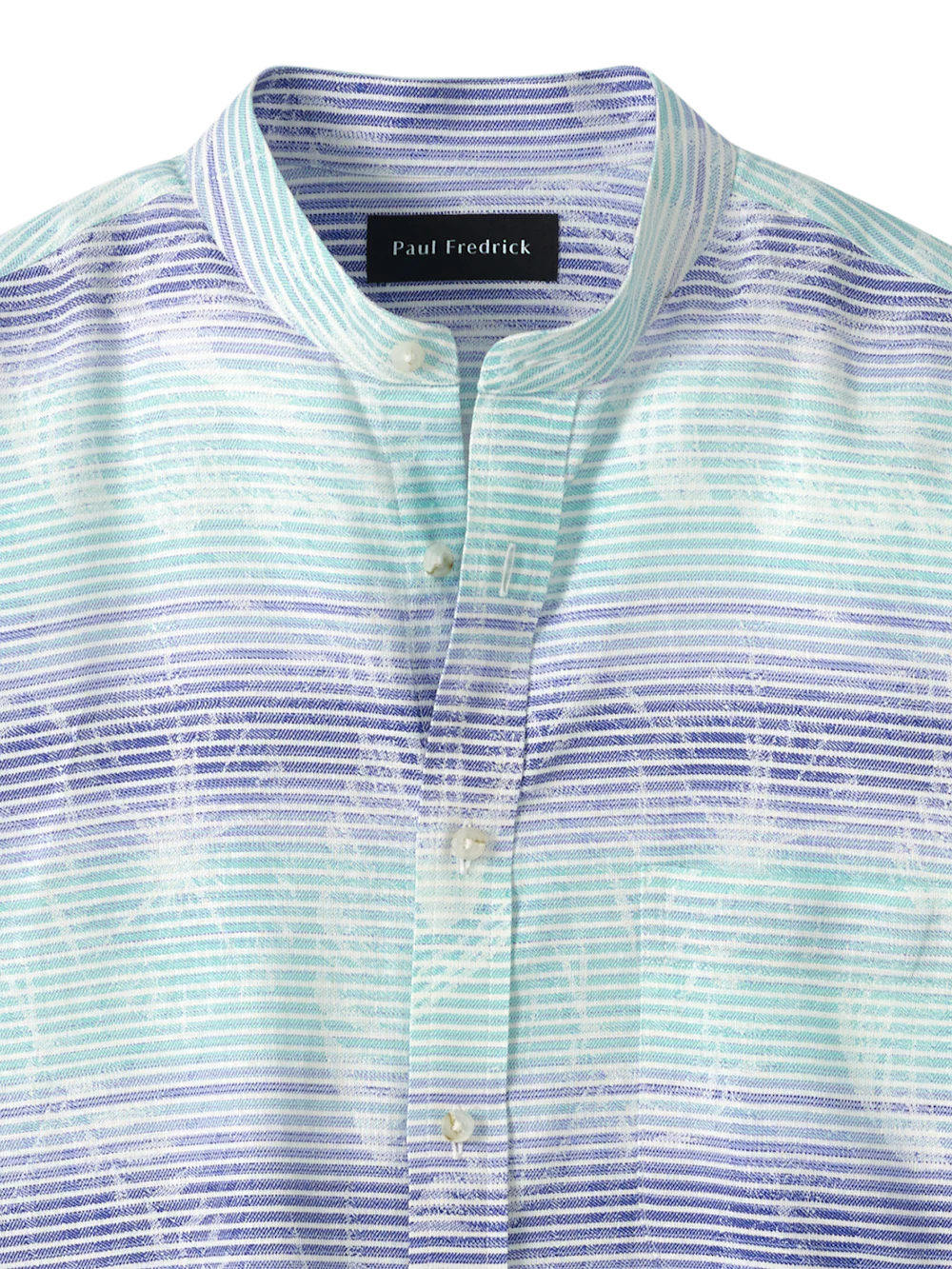 Linen Blend Ombre Stripe Casual Shirt - Multi - Image 6