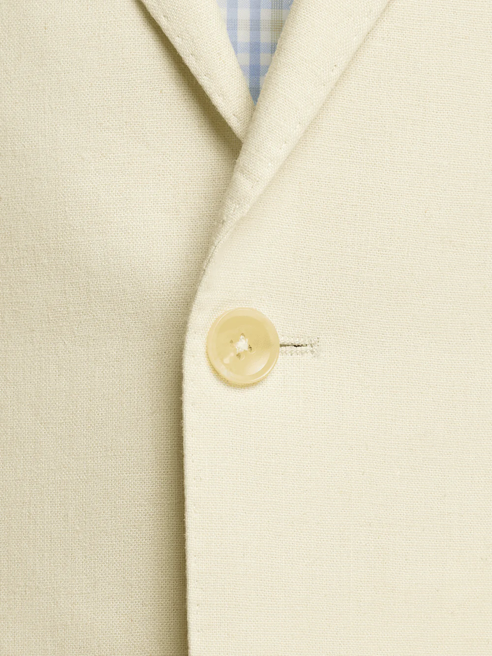 Linen Blend Single Breasted Notch Lapel Sport Coat - Butter - Image 5