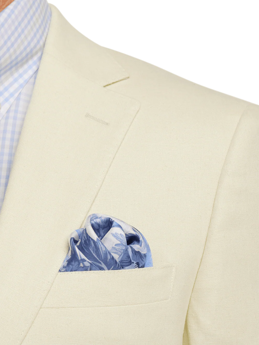 Linen Blend Single Breasted Notch Lapel Sport Coat - Butter - Image 6