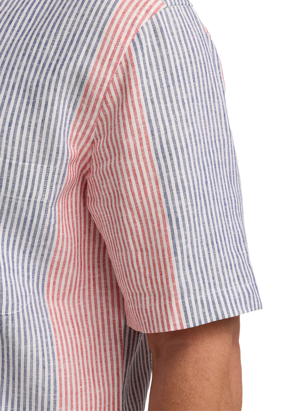Linen Blend Stripe Casual Shirt - Multi - Image 4