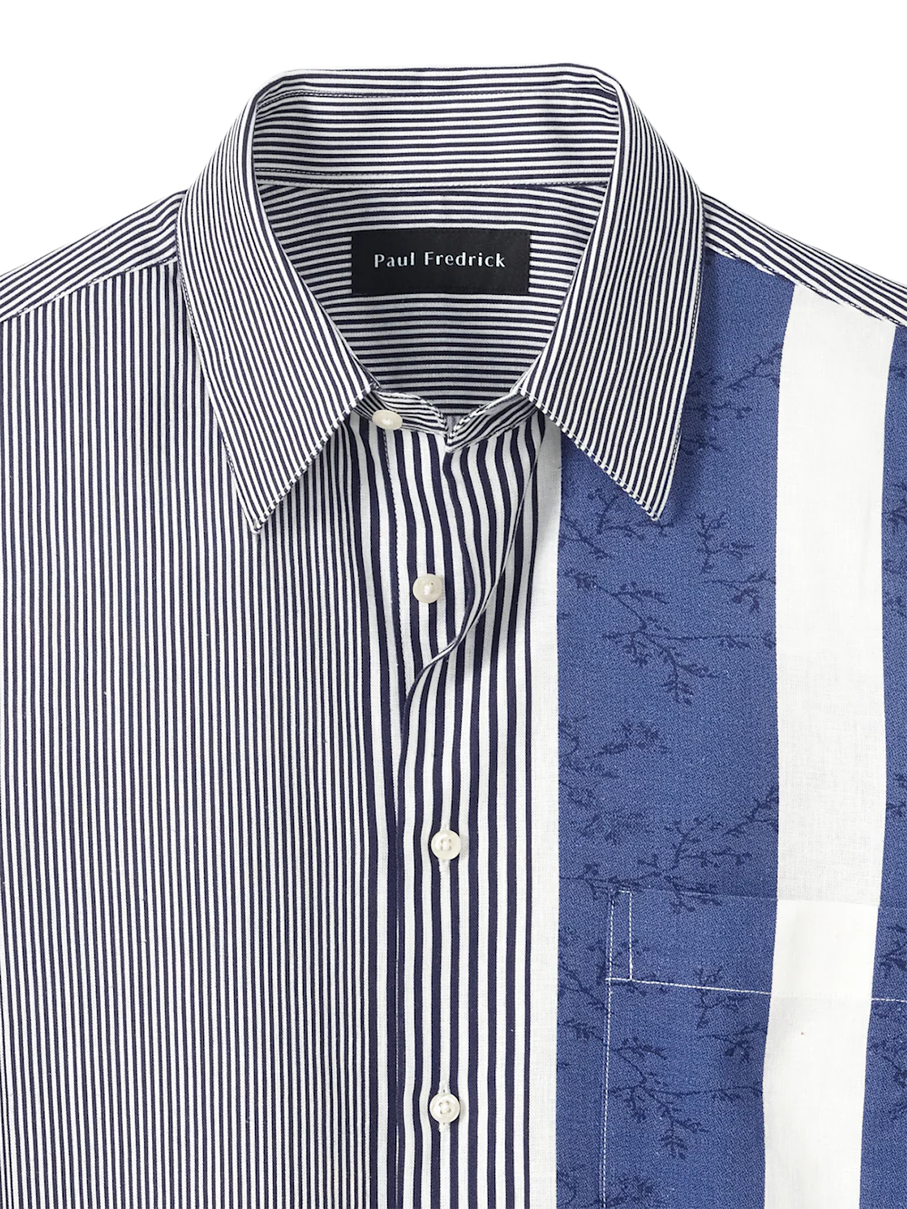 Linen Blend Stripe Casual Shirt - Blue/white - Image 6