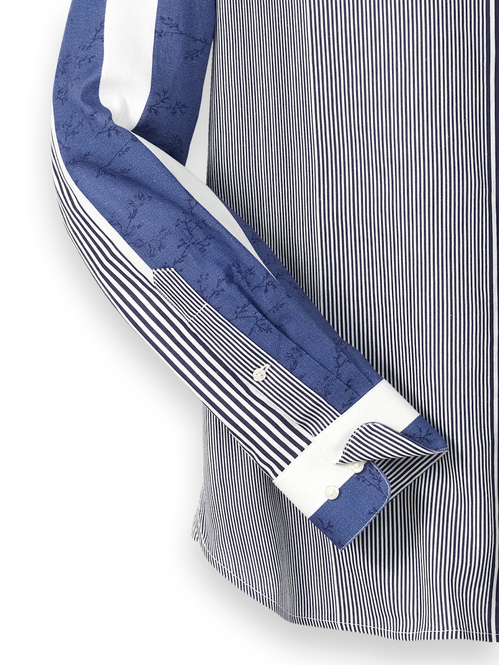 Linen Blend Stripe Casual Shirt - Blue/white - Image 7