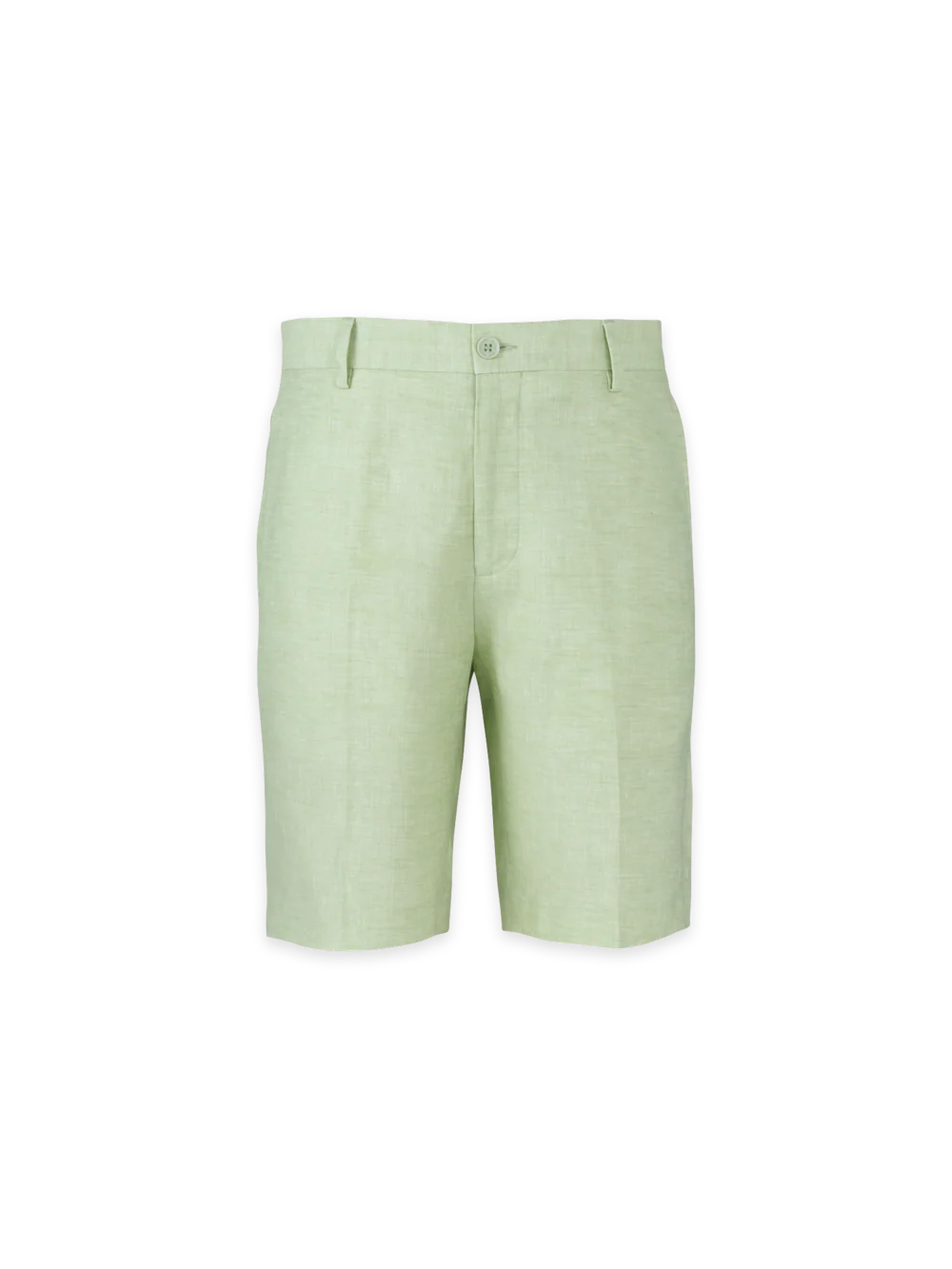 Linen Chambray Twill Flat Front Shorts - Mint - Image 2