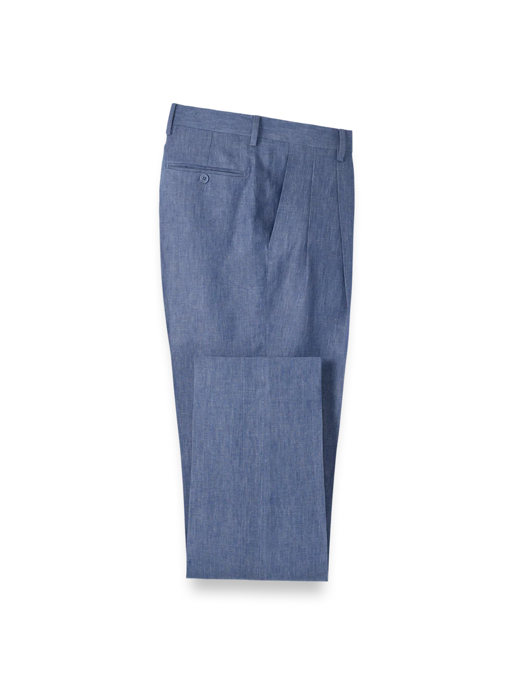 Linen Chambray Twill Pants - Blue - Image 4