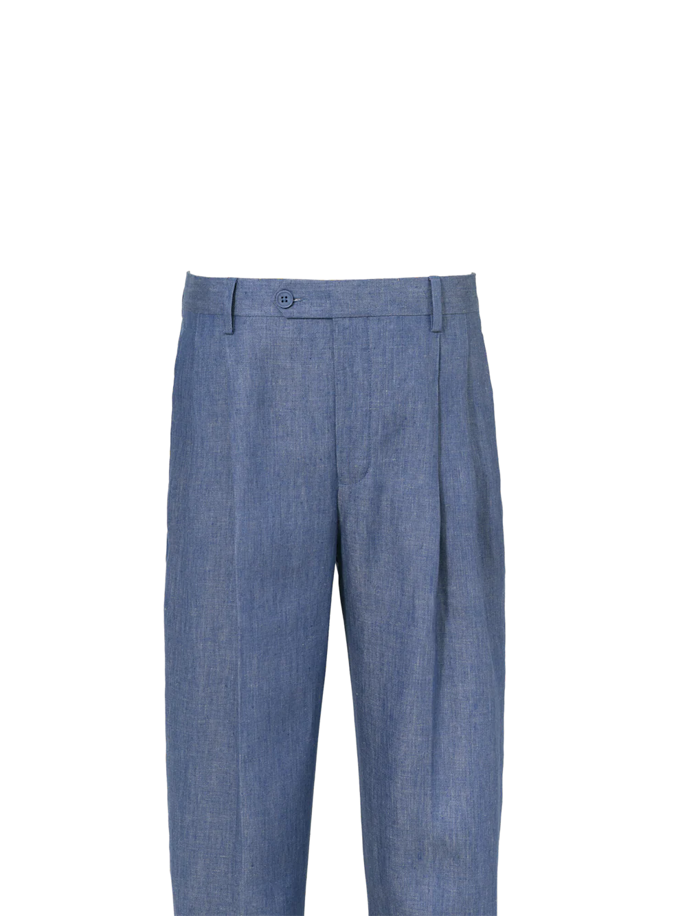 Linen Chambray Twill Pants - Blue - Image 5