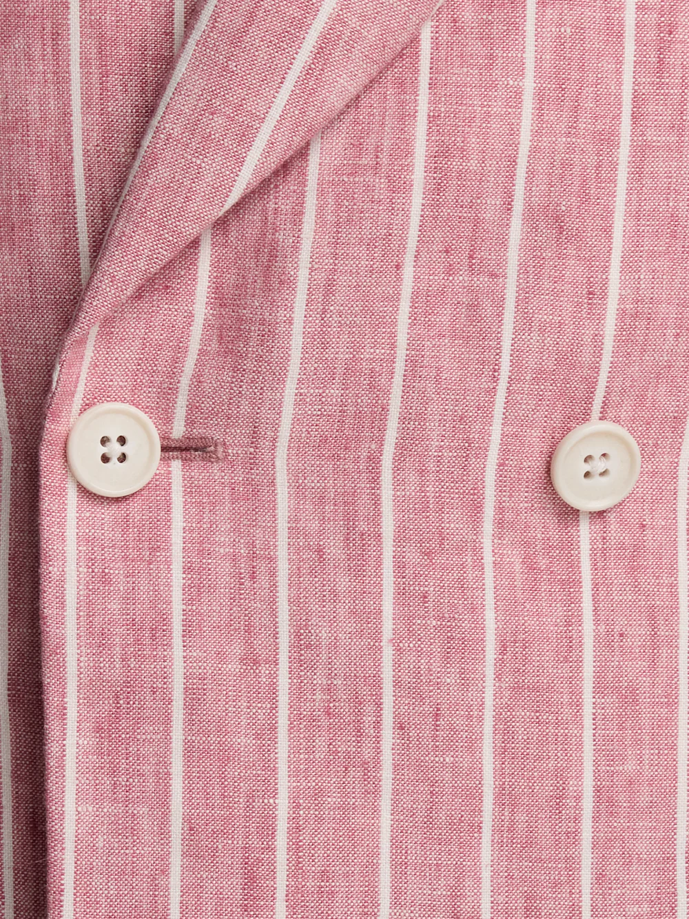Linen Pinstripe Double Breasted Peak Lapel Suit - Pink/white - Image 5