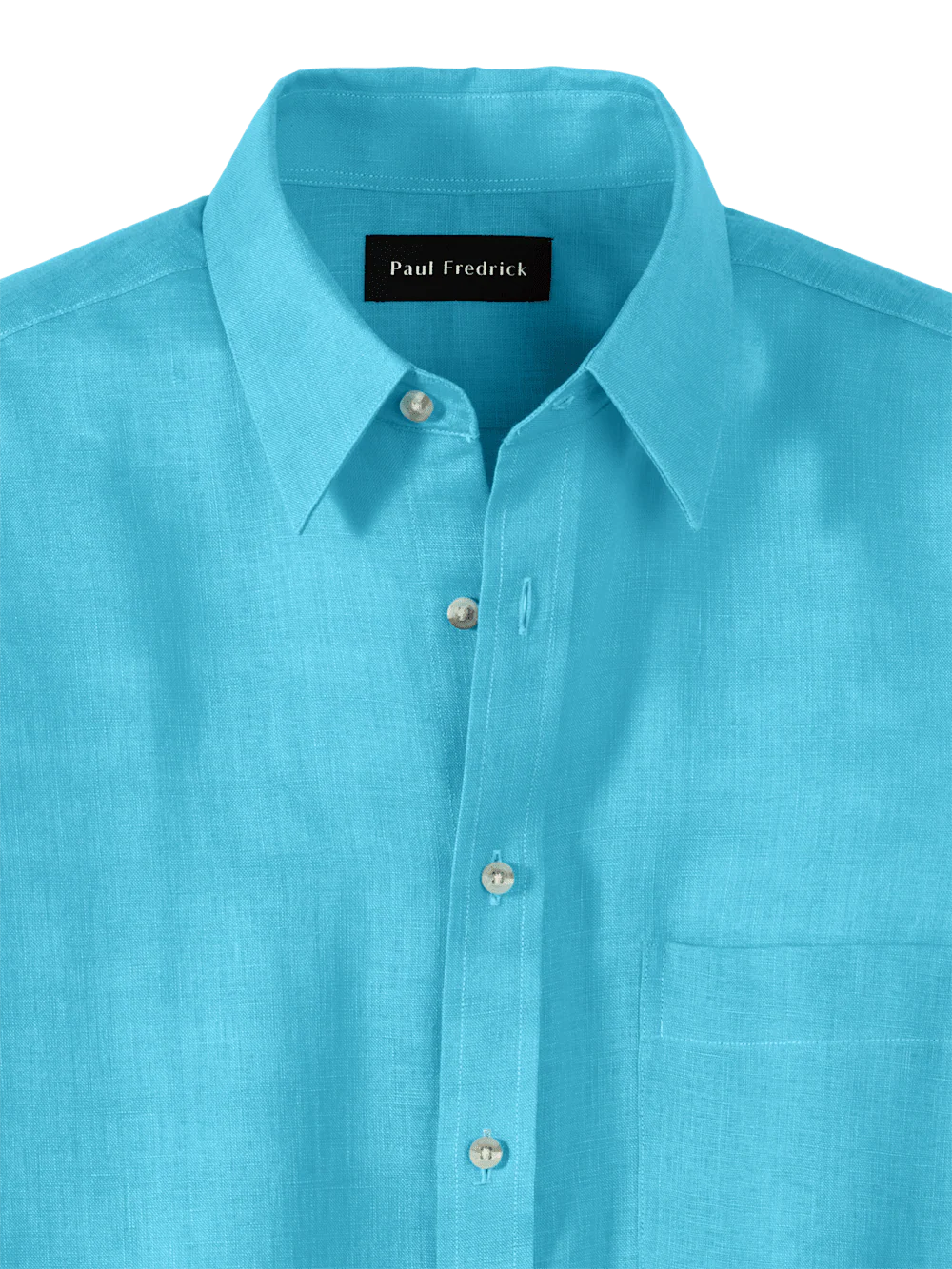 Linen Solid Casual Shirt - Aqua - Image 6