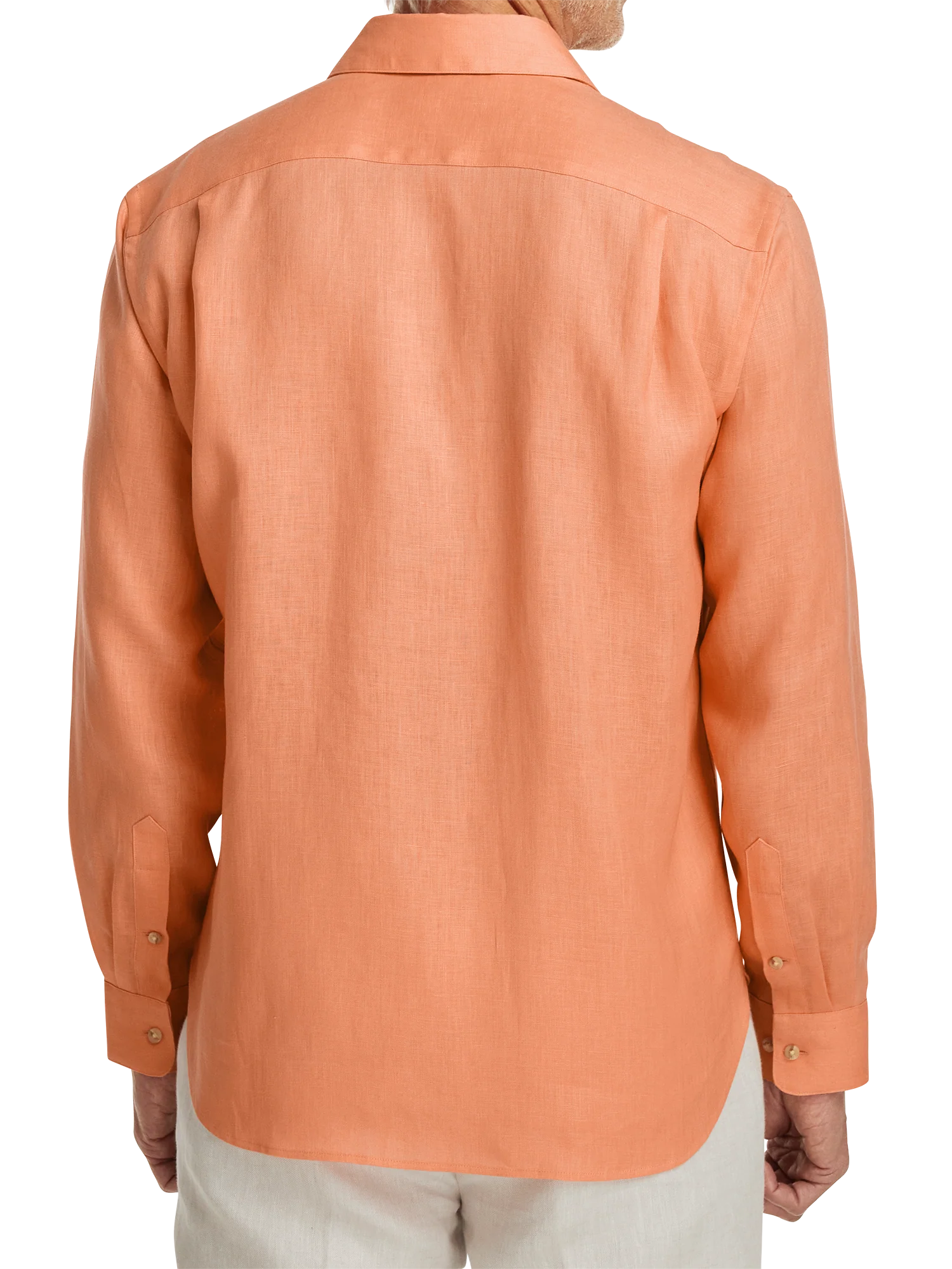 Linen Solid Casual Shirt - Coral - Image 5
