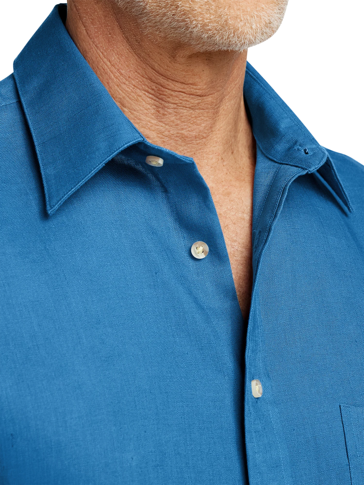 Linen Solid Casual Shirt - Dark Blue - Image 3