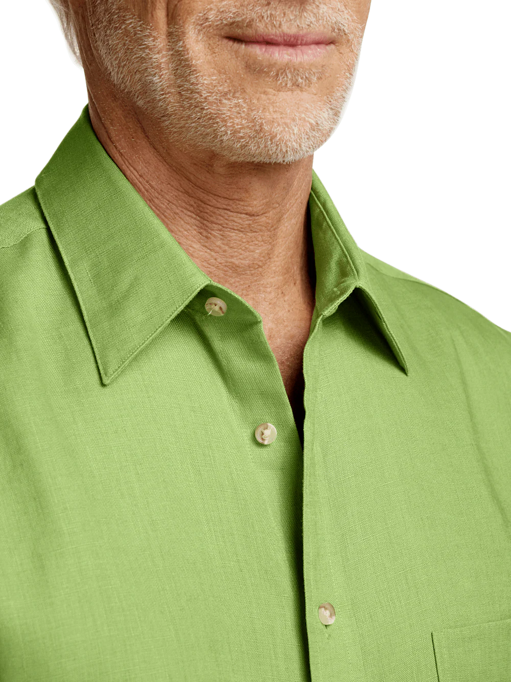 Linen Solid Casual Shirt - Green - Image 3