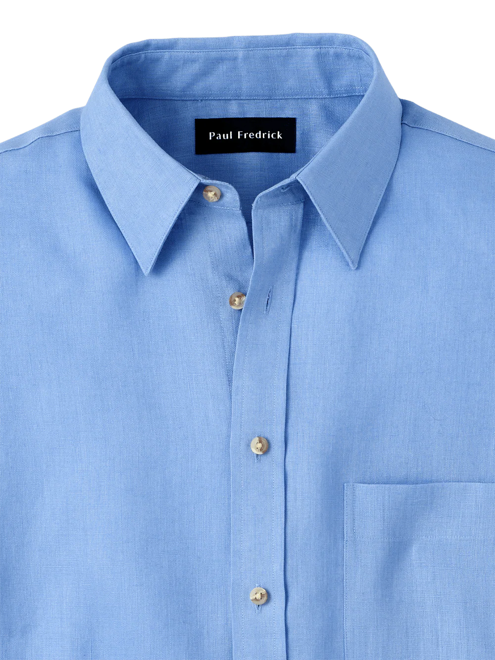 Linen Solid Casual Shirt - Light Blue - Image 6