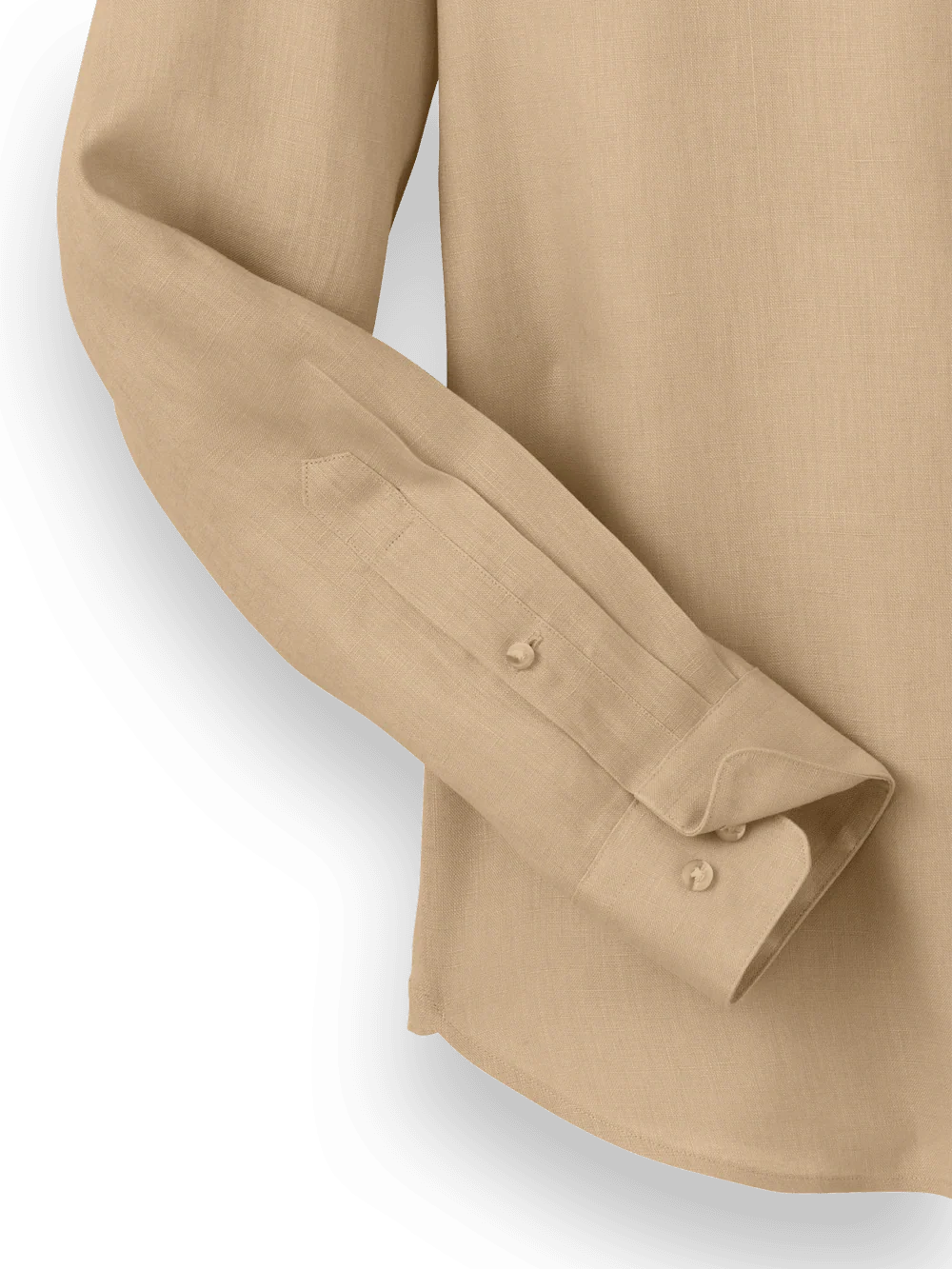 Linen Solid Casual Shirt - Tan - Image 7