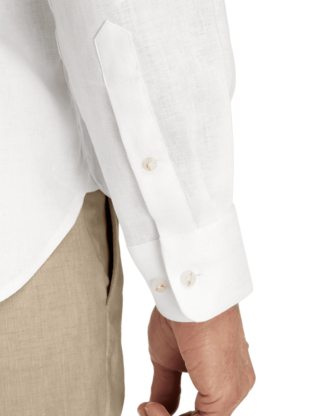 Linen Solid Casual Shirt - White - Image 4
