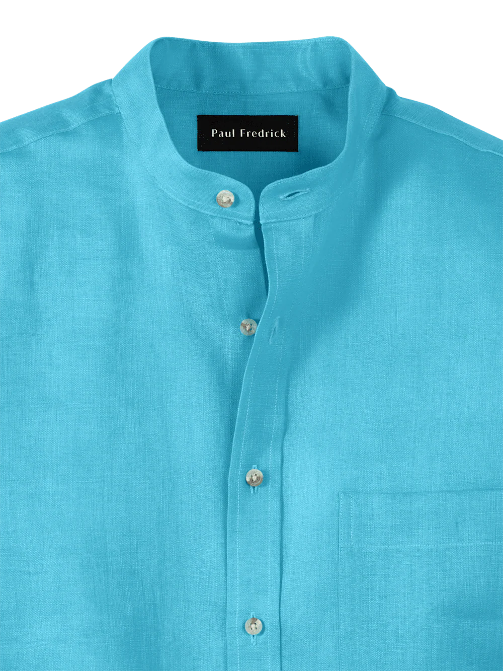 Linen Solid Casual Shirt - Aqua - Image 6