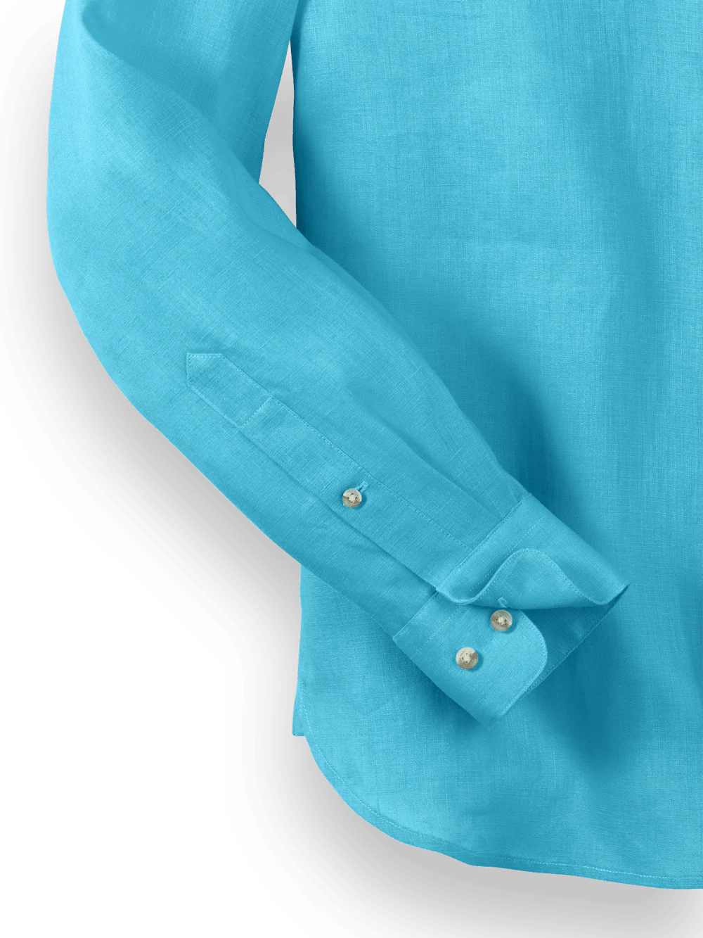 Linen Solid Casual Shirt - Aqua - Image 7