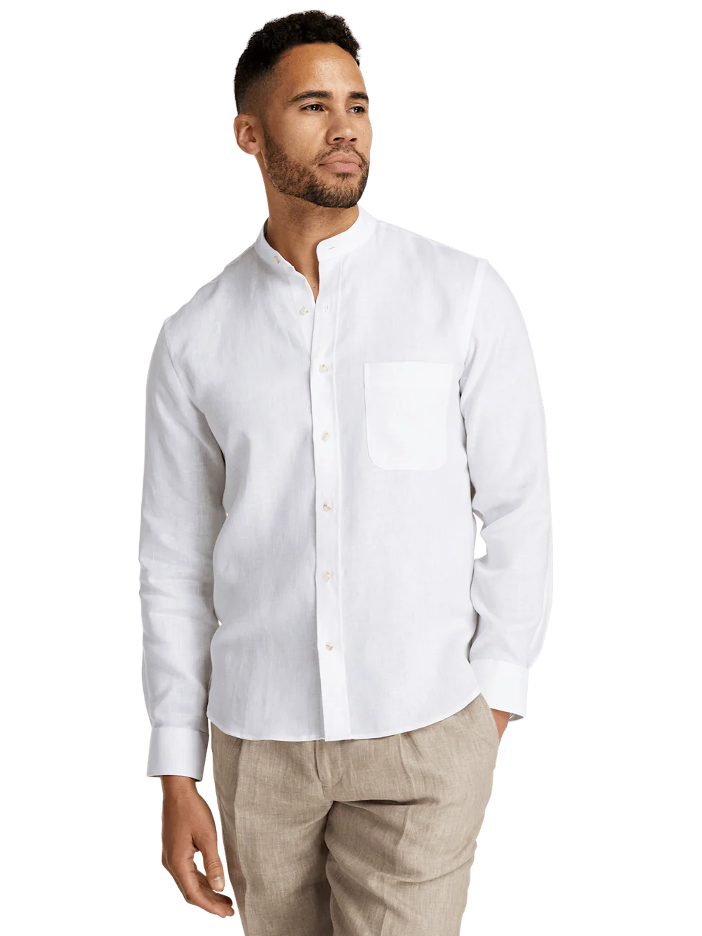 Linen Solid Casual Shirt - White - Image 2